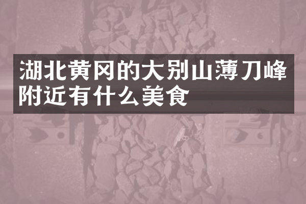 湖北黄冈的大别山薄刀峰附近有什么美食