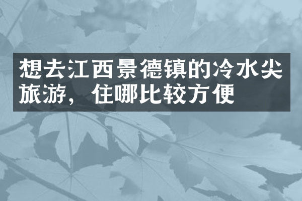 想去江西景德镇的冷水尖旅游，住哪比较方便