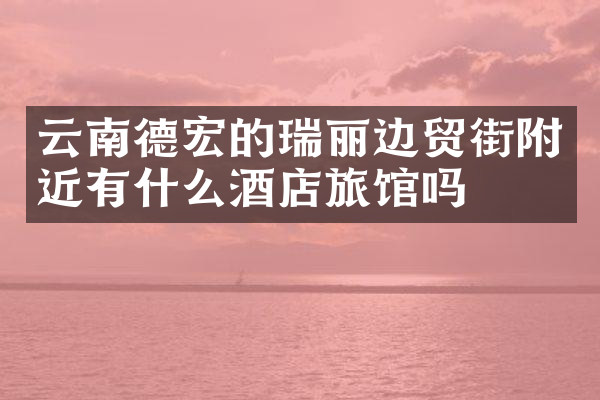 云南德宏的瑞丽边贸街附近有什么酒店旅馆吗