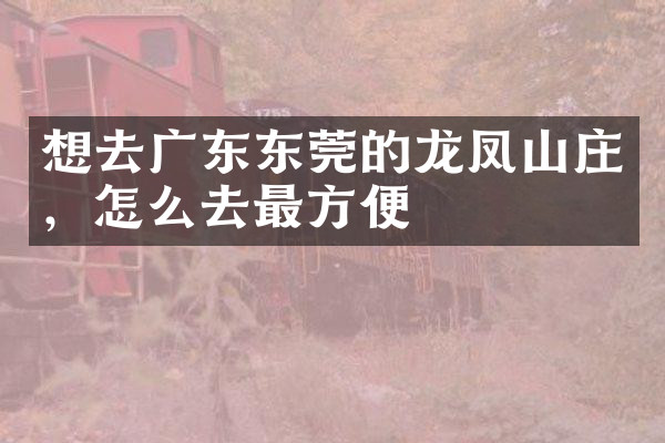 想去广东东莞的龙凤山庄，怎么去最方便
