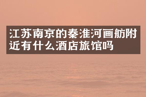 江苏南京的秦淮河画舫附近有什么酒店旅馆吗