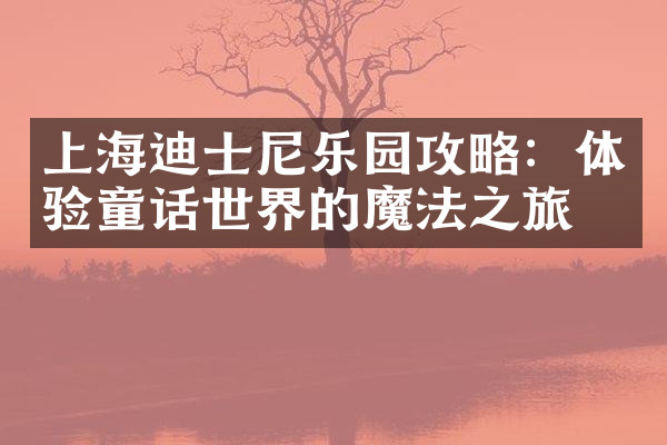 上海迪士尼乐园攻略：体验童话世界的魔法之旅